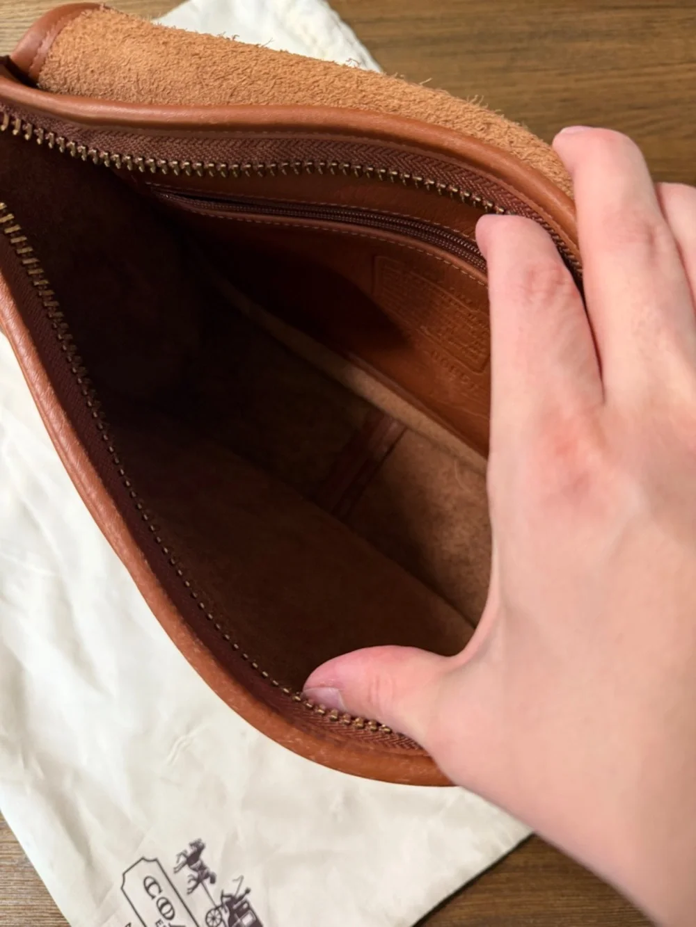 Coach Tan/Brown Leather Crossbody Bag - Picture 11 of 15